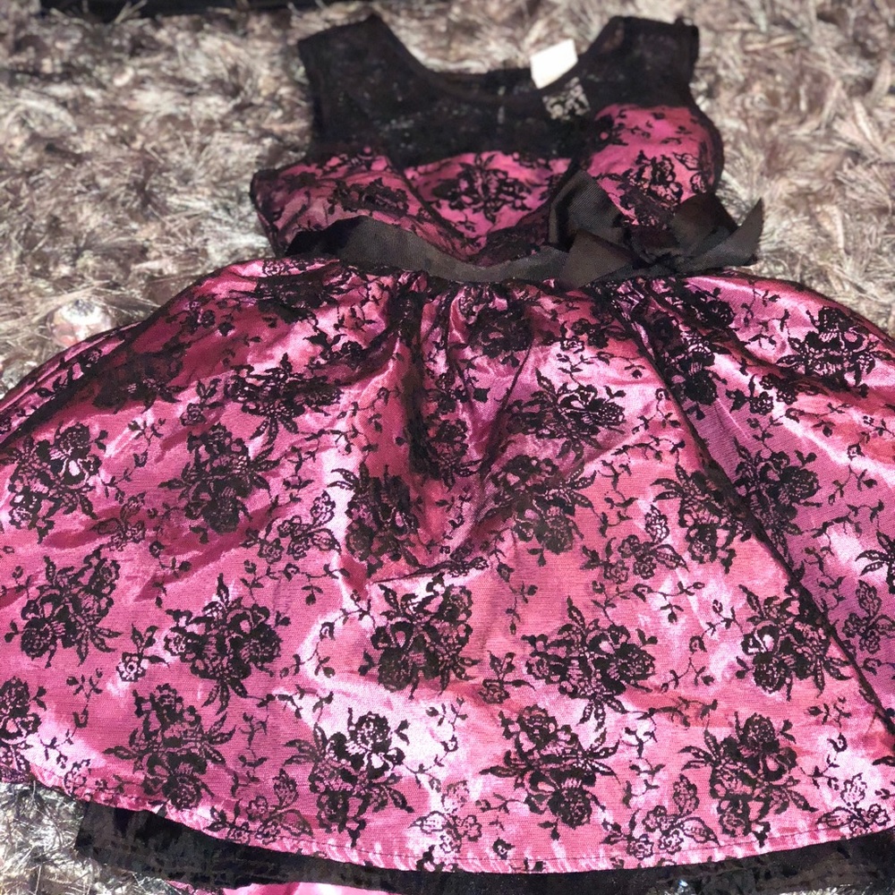 fuchsia and black dress